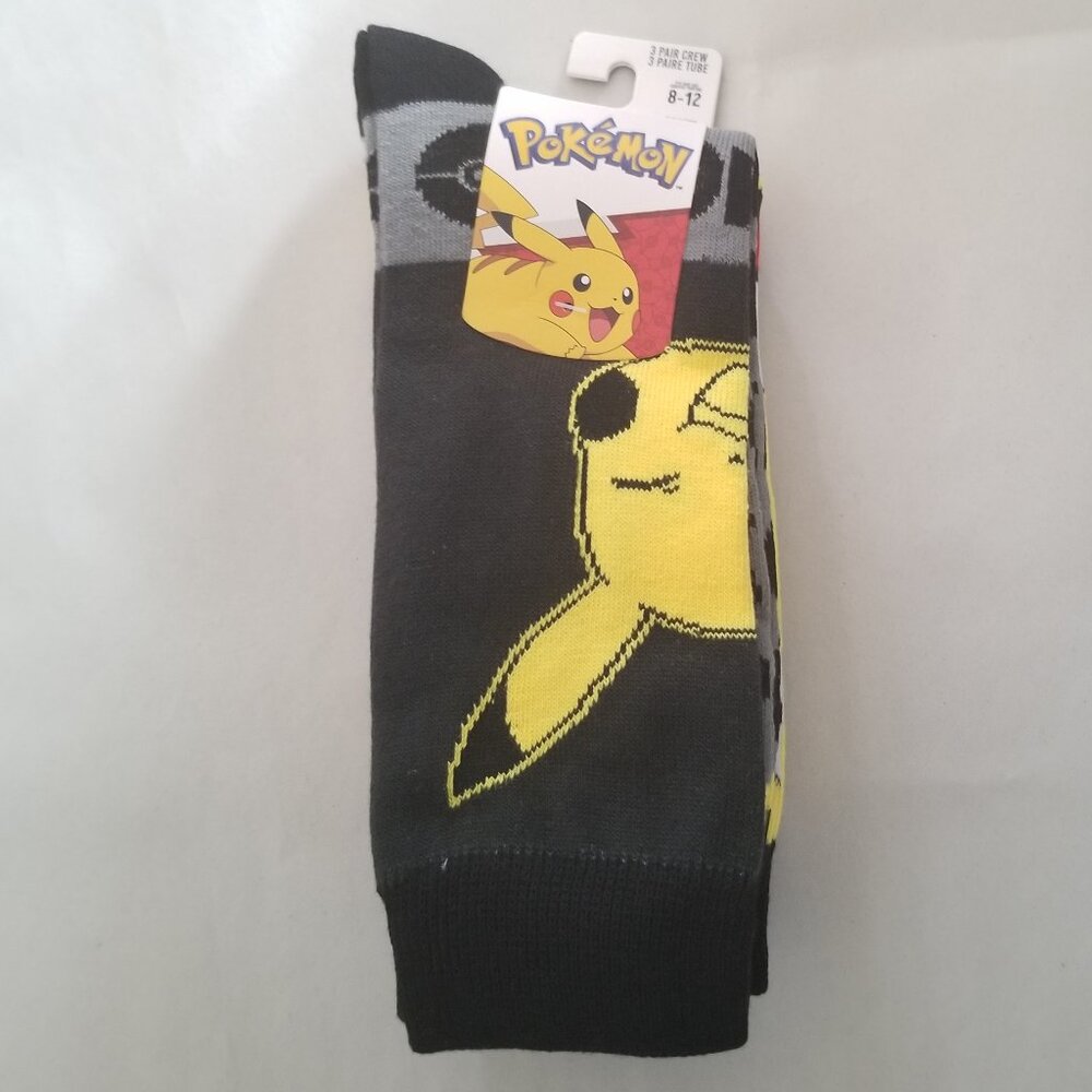 Pokemon 3 pack Crew Socks